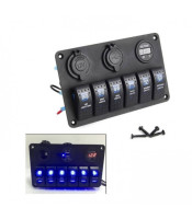 BREAKER 6 GANG WATERPROOF MARINE BOAT CIRCUIT BLUE LED AC DC 8-30V