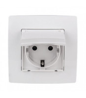 Power electrical socket with cover, 16A, 250VAC