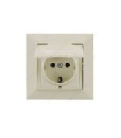 Power electrical socket with cover, 16A, 250VAC