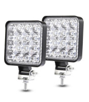 48W 30 Degree LED Flood Beam Lights Square Off-road Bulb Lamp Light Fog Lighting Exterior For Jeep Cabin/Boat/SUV/Truck