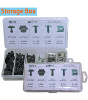 60Pcs Car Trim Accessory Clips Box Assortment Kit Fit for Volkswagen Audi Engine