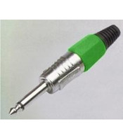 jack MONO 6.3mm PLASTIC NICKEL GREEN