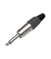 Male jack connector, 6,3mm audio jack