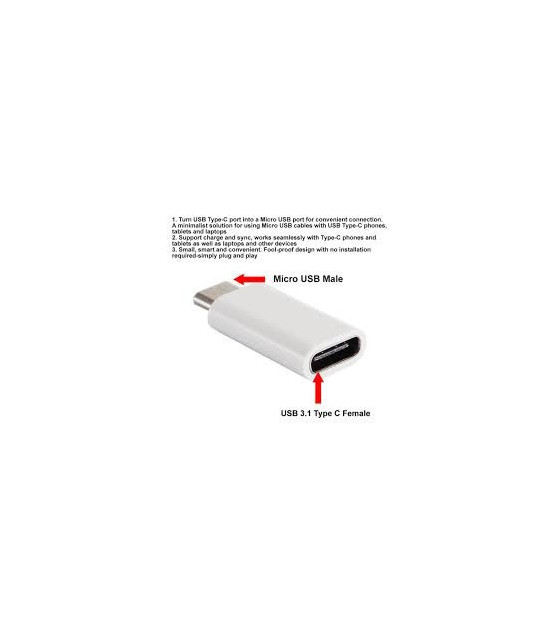 USB 3.1 Type-C to Micro USB with USB 2.0 Adapter