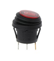 MINI ROCKER SWITCH 3P WITH LAMP ON-OFF 10A/250V IP65 RED