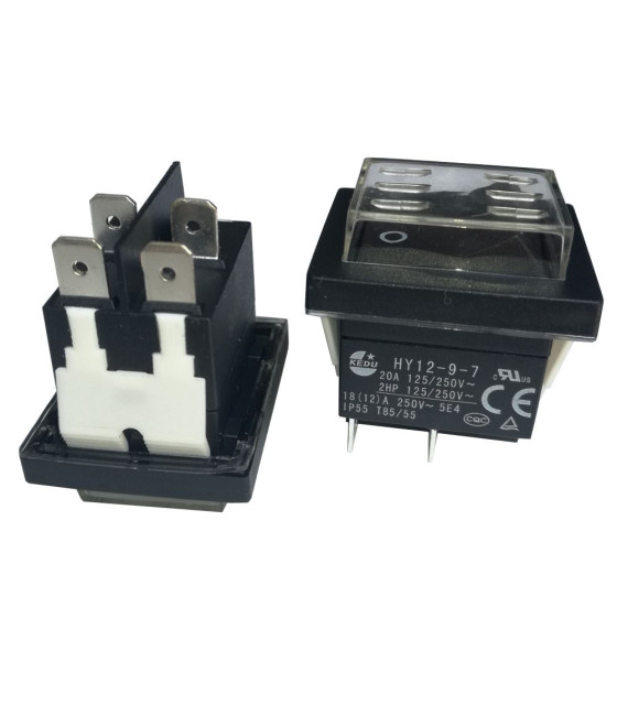 LARGE ROCKER SWITCH 4P WITHOUT LAMP ON-OFF 18(12)Α/250V WATERPROOF