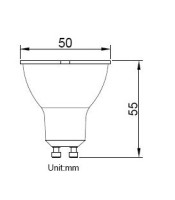 LED LAMP GU10 7W 180-265VAC 50X55 630LM 105° 3000K COOL WHIT..