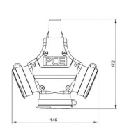 INDUSTRIAL ADAPTOR 3 SETTINGS RUBBER WITH COVER 25311-s IP44 PCE