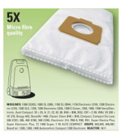 5 Vacuum Cleaner Bag for Moulinex Compact, De Luxe, 1000SL, 1100SL, 1150, 1200, 1200E, 1200SL, 1250, 1300, 1350, 1400, 1400