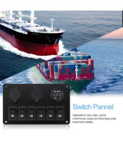 boat SWITCH PANEL ΠΑΝΕΛ 6ch ΣΚΑΦΟΥΣ ΜΕ ΔΙΑΚΟΠΤΕΣ ΒΟΛΤΟΜΕΤΡΟ ΚΑΙ USBAUTO - MOTO