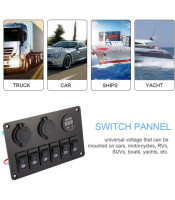 boat SWITCH PANEL ΠΑΝΕΛ 6ch ΣΚΑΦΟΥΣ ΜΕ ΔΙΑΚΟΠΤΕΣ ΒΟΛΤΟΜΕΤΡΟ ΚΑΙ USBAUTO - MOTO