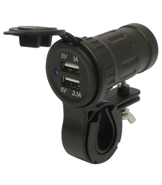 Motorcycle 12V Waterproof USB Charger and Handlebar Mount Kit