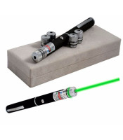 Professional Green Light LED Laser Pointer (4lens) Black