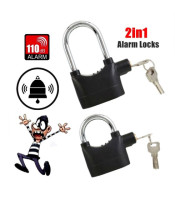 2 in 1 Waterproof Siren Alarm Padlock Alarm Lock For Motorcycle Short Bicycle