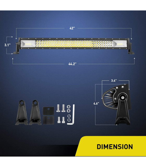 648w led 3row ΑΔΙΑΒΡΟΧΟΣ LED LIGHT BAR 648W 12 - 24 V 42inch 3-RowLED ΜΠΑΡΕΣ