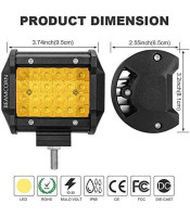 fog Universal 4Row 24 LED 72W 4 Inch Spot