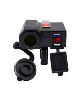 Motorcycle Dual USB Charger + Voltmeter