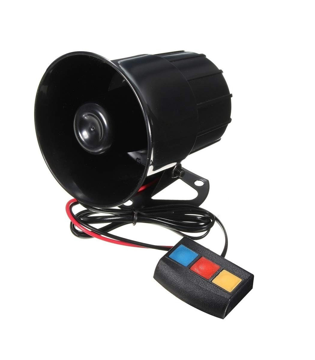 12V Wireless Remote Control Megaphone Horn & Siren – 7 Sounds – For Car, Truck, Boat, Motorcycle – Universal Fit