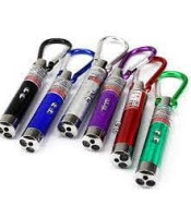 3-in-1 UV Light + Red Laser + LED White Flashlight Keychain - Black