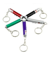 3-in-1 UV Light + Red Laser + LED White Flashlight Keychain - Black