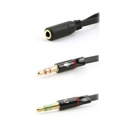 PC Adapter Headset - Headphone Splitter For Computer - 3.5mm Female to 2 Dual 3.5mm Male