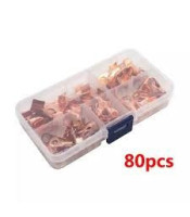 80pcs Copper Battery Cable Connector Terminal Open Lugs Wire Terminals