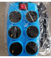 SOUKO blue MULTIPLE SOCKET 6 POSITIONS WITH SWITCH