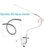 Desk Lamp, USB Tattoo Beauty Lamp with Clamp Adjustable LED