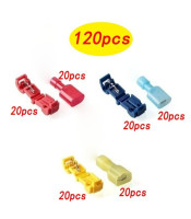 120 Pcs T-type Break-Free quick Connection Terminal Combination Connector Joint For Car Motorcycle RV Household Appliances