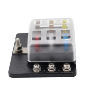 6 Way Blade Fuse Box with LED Indicator Fuse Block for Car Boat Marine Caravan 12V 24V