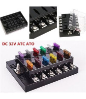 12 Way DC 32V Circuit Car Fuse Box Set Boat Automotive Auto Blade Fuse Holder Block