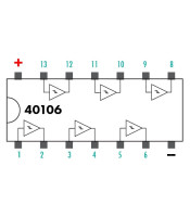 CD40106 Hex Schmitt Trigger Inverter