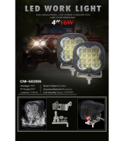 LED 16W SQUARE ΤΕΤΡΑΓΩΝΟΣ ΠΡΟΒΟΛΕΑΣ LED LIGHT BAR 16WHEADLIGHT