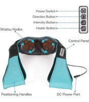 Shiatsu Kneading Electric Massager Shawl 4-Button Infrared Neck Heat Relax Treatment Device