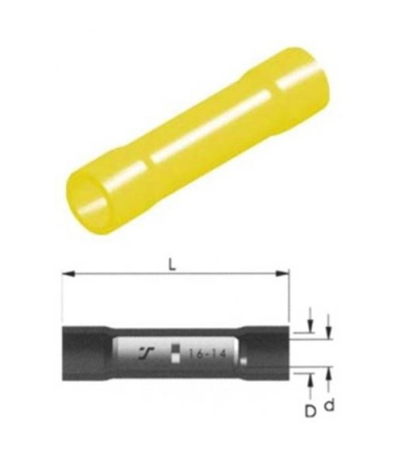Съединител изолиран втулков /BV5.5/ ЖЪЛТ