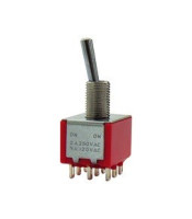 MINI TOGGLE SWITCH ON-ON 2A/250V 9P MTS-302-A1