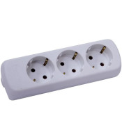 Multiple Outlet Power Strip Extension Cable 3 Slots white