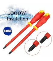 3 Pcs AC 1000V 6mm Bit Phillips Flat Solt Insulated Screwdriver Set