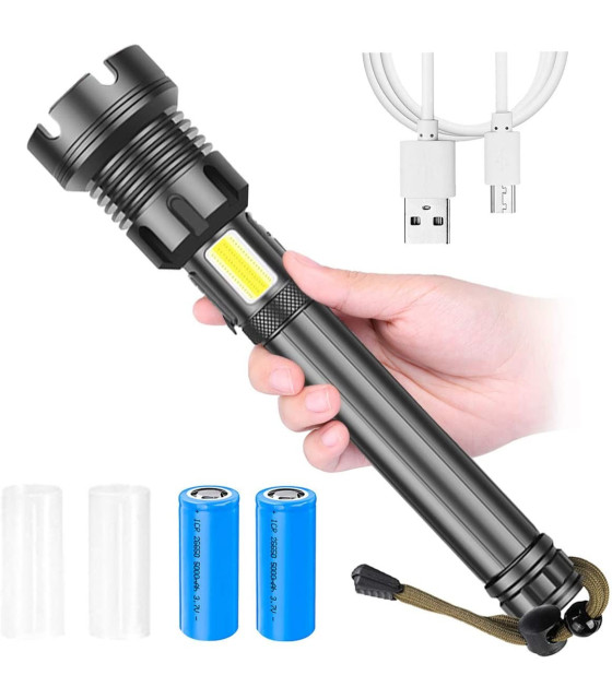 1200000 Lumens Ultra Bright xhp LED Flashlight Rechargeable Camping