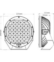 32 LED 96W МОЩЕН ДИОДЕН ФАР, ХАЛОГЕН ЗА ДЖИП ATV 4Х4 ОФРОУД - НАСОЧЕНА СВЕТЛИНА