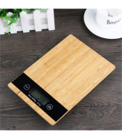 Bamboo Wood Grain Scale, 5Kg Kitchen Scale, High Precision Electronic Baking Scale