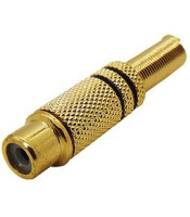 FEMALE RCA METALLIC GOLD PLATED ID5mm BLACK