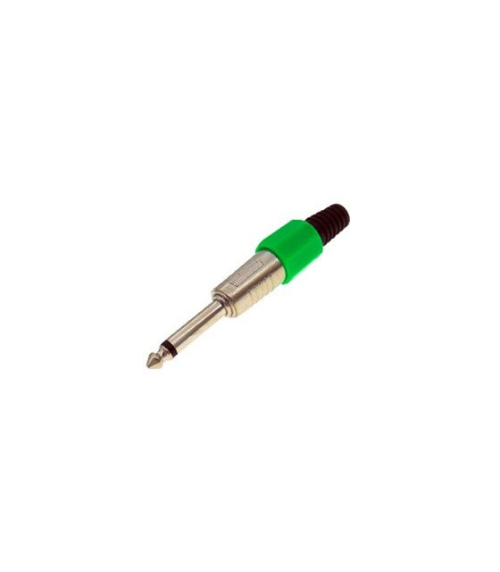 jack MONO 6.3mm PLASTIC NICKEL GREEN