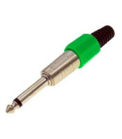 jack MONO 6.3mm PLASTIC NICKEL GREEN