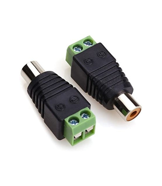 FEMALE RCA ADAPTOR TO 2P SCREW TERMINAL BLOCK