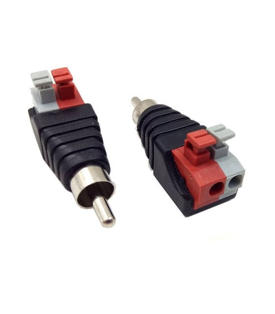 MALE RCA ADAPTOR TO 2P SCREWLESS TERMINAL BLOCK