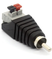 MALE RCA ADAPTOR TO 2P SCREWLESS TERMINAL BLOCK