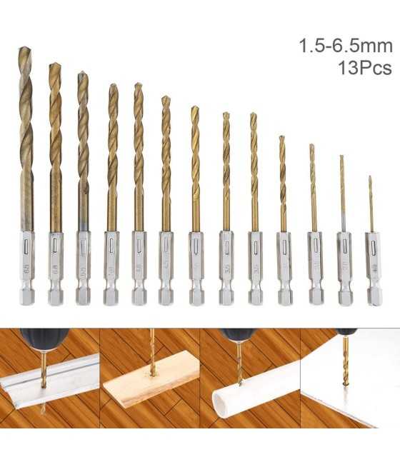 13 pcs HSS Titanize Drill Bit Set Hexagon