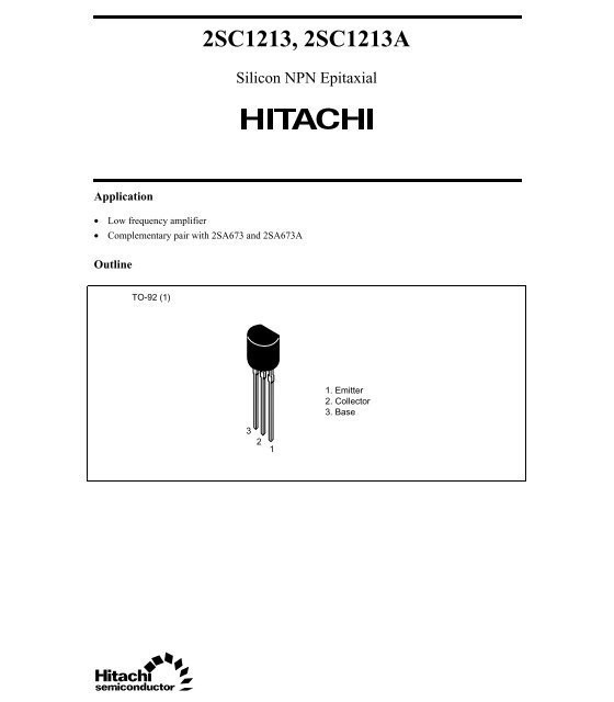 2SC1213 C1213 TO92 Silicon NPN Epitaxial TRANSISTOR 1 order