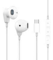 USB Type-C Earphones Volume Control, White